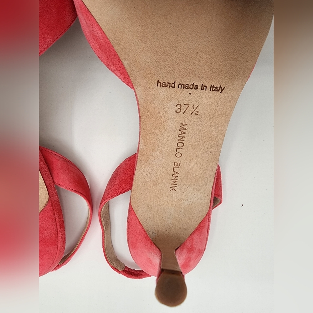 Manolo Blahnik Carolyne Slingback Pumps - Pink Suede - Picture 6 of 6